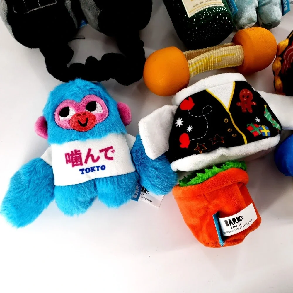 Bark Dog Toy Lot Of 19 Crinkle Squicky